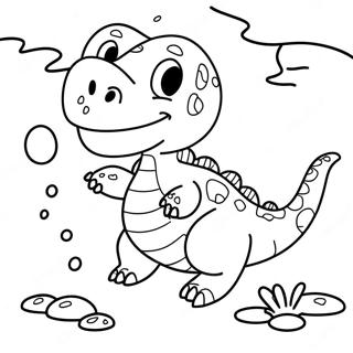 Page A Colorier De Dinosaure Aquatique Amical 29778-26829