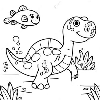 Page A Colorier De Dinosaure Aquatique Amical 29778-26831