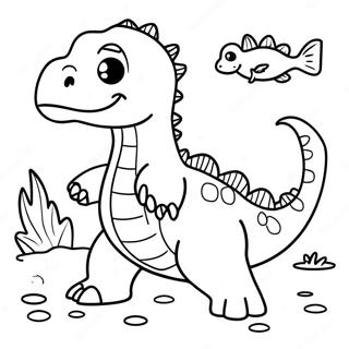 Page A Colorier De Dinosaure Aquatique Amical 29778-26832