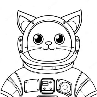 Page A Colorier De Chat Cosmique En Combinaison Spatiale 29798-26845