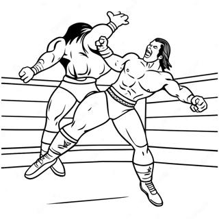 Page A Colorier De Lutteur De La Wwe Sautant Sur Un Adversaire 29838-26877