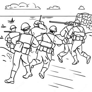 Page A Colorier Des Soldats Du Jour J Debarquant 29929-26942