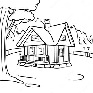 Page A Colorier De La Cabane Dhiver Confortable 29949-26960