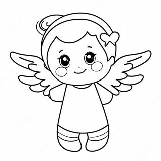 Page A Colorier Petit Ange Mignon Avec Un Coeur 30049-27037