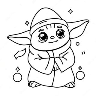 Page A Colorier Bebe Yoda Mignon Avec Chapeau De Noel 30139-27109