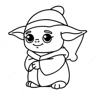 Page A Colorier Bebe Yoda Mignon Avec Chapeau De Noel 30139-27111