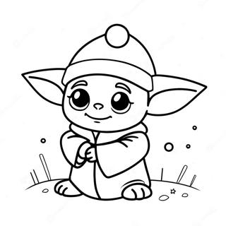 Page A Colorier Bebe Yoda Mignon Avec Chapeau De Noel 30139-27112