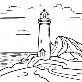 Page A Colorier Phare Cotier Au Coucher De Soleil 3019-2446