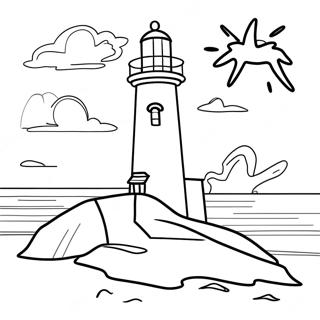 Page A Colorier Phare Cotier Au Coucher De Soleil 3019-2447