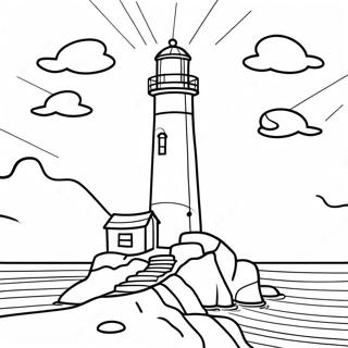 Page A Colorier Phare Cotier Au Coucher De Soleil 3019-2470