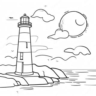 Page A Colorier Phare Cotier Au Coucher De Soleil 3019-2471