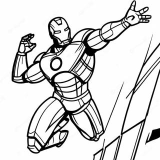 Iron Man Volant En Action Page A Colorier 3029-2454