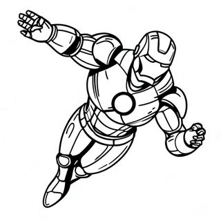 Iron Man Volant En Action Page A Colorier 3029-2478