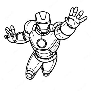 Iron Man Volant En Action Page A Colorier 3029-2480