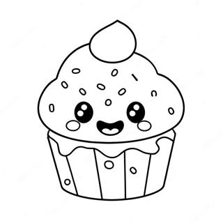 Page A Colorier De Muffin Mignon Avec Des Vermicelles 30309-27241