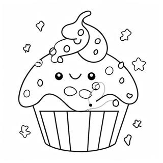 Page A Colorier De Muffin Mignon Avec Des Vermicelles 30309-27242