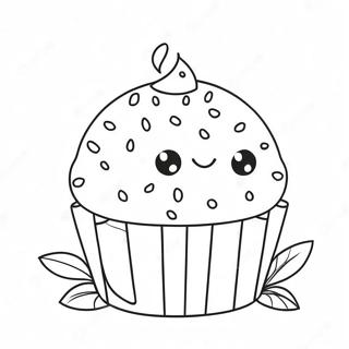 Page A Colorier De Muffin Mignon Avec Des Vermicelles 30309-27244