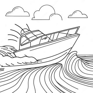 Page A Colorier Course De Bateaux A Moteur Sur Les Vagues 30328-27254