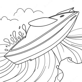 Page A Colorier Course De Bateaux A Moteur Sur Les Vagues 30328-27255