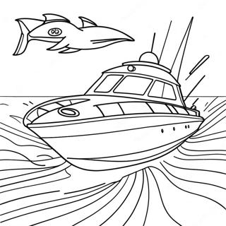 Page A Colorier Bateau A Moteur Rapide Avec Marins 30329-27260