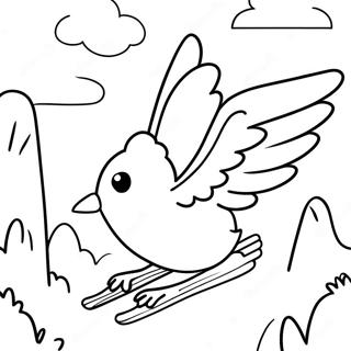 Page A Colorier Oiseau Woodstock En Vol 30409-27322