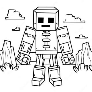 Page A Colorier Squelette Minecraft Effrayant 30459-27362