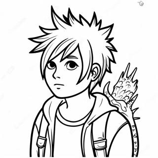 Personnage Emo Avec Des Cheveux En Piques Page A Colorier 3049-2494