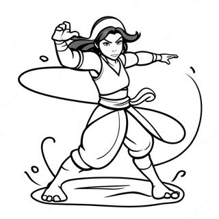 Page A Colorier Korra Dans Sa Pose De Maitrise De Leau 30569-27451