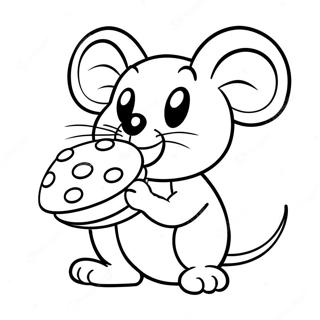 Souris Joyeuse Avec Un Cookie Page A Colorier 3069-2512