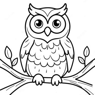 Page A Colorier Hibou Colore Assis Sur Une Branche 30719-27571