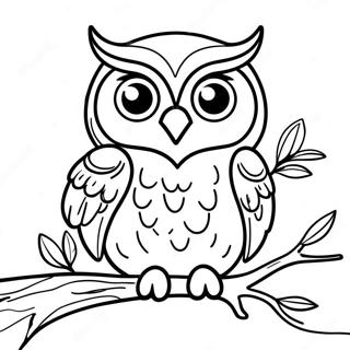 Page A Colorier Hibou Colore Assis Sur Une Branche 30719-27572