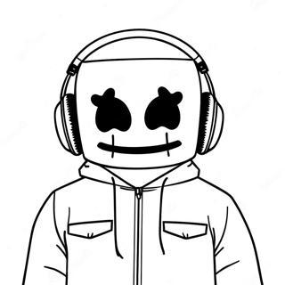 Page A Colorier De Dj Marshmello Avec Des Ecouteurs Colores 30789-27625