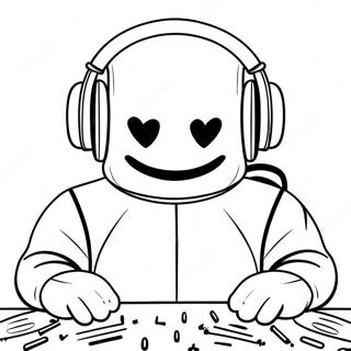 Page A Colorier De Dj Marshmello Avec Des Ecouteurs Colores 30789-27627