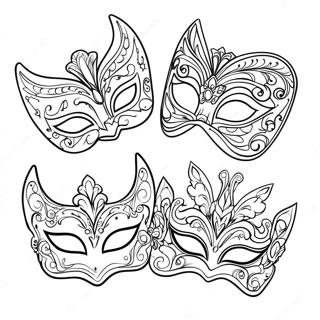 Masques De Mascarade Pages À Colorier