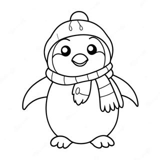 Pinguin De Noël Mignon Pages À Colorier