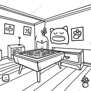 Page A Colorier Salle De Loisirs Confortable Avec Jeux 30939-27746