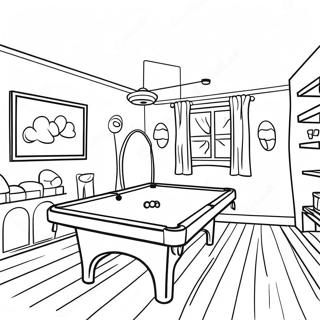 Page A Colorier Salle De Loisirs Confortable Avec Jeux 30939-27748