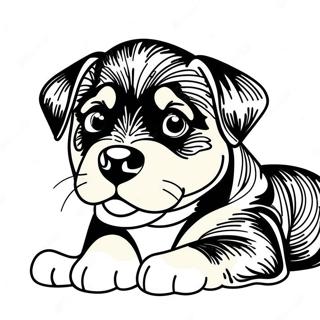 Page A Colorier Chiot Rottweiler Joueur 30949-27753