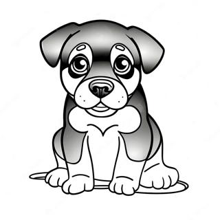 Page A Colorier Chiot Rottweiler Joueur 30949-27754