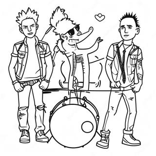 Page A Colorier Groupe De Punk Rock Audacieux 30989-27785