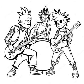 Page A Colorier Groupe De Punk Rock Audacieux 30989-27786