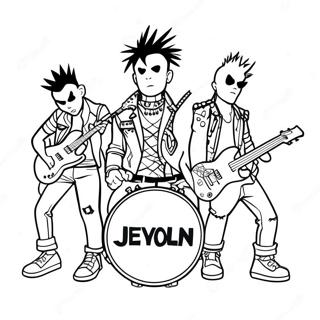 Page A Colorier Groupe De Punk Rock Audacieux 30989-27787