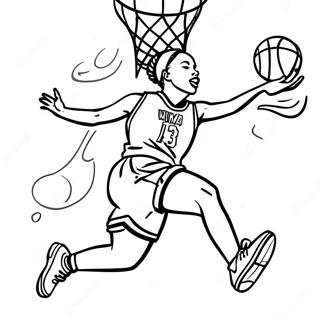 Page A Colorier Joueur Dynamique De Wnba Dunkant 31039-27826