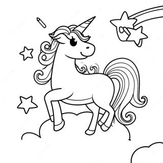 Page A Colorier Licorne Reveuse Dans Le Ciel 31059-27841