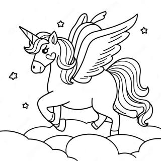 Page A Colorier Licorne Reveuse Dans Le Ciel 31059-27842