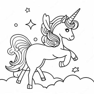 Page A Colorier Licorne Reveuse Dans Le Ciel 31059-27843