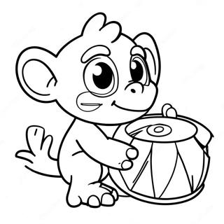 Page A Colorier Grookey Jouant Avec Un Tambour 31079-27859