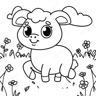 Page A Colorier De Suzy Sheep Mignonne Dans Un Pre 31159-27922