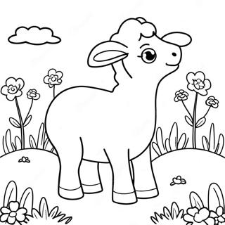 Page A Colorier De Suzy Sheep Mignonne Dans Un Pre 31159-27923