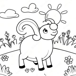 Page A Colorier De Suzy Sheep Mignonne Dans Un Pre 31159-27924